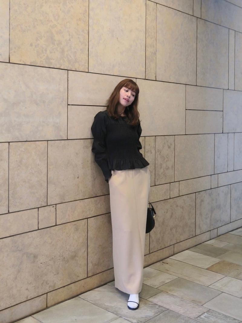 【阪急うめだ本店 POP UP】 straight maxi skirt（beige）