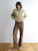 brown straight denim