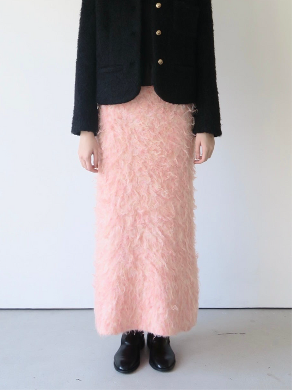 shaggy knit long skirt