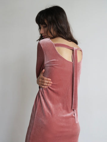 back ribbon velour dress – miies miim