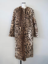 [ sample sale ] mink like leopard scarf long coat