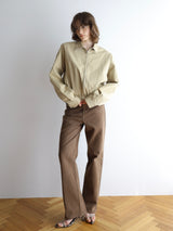 brown straight denim