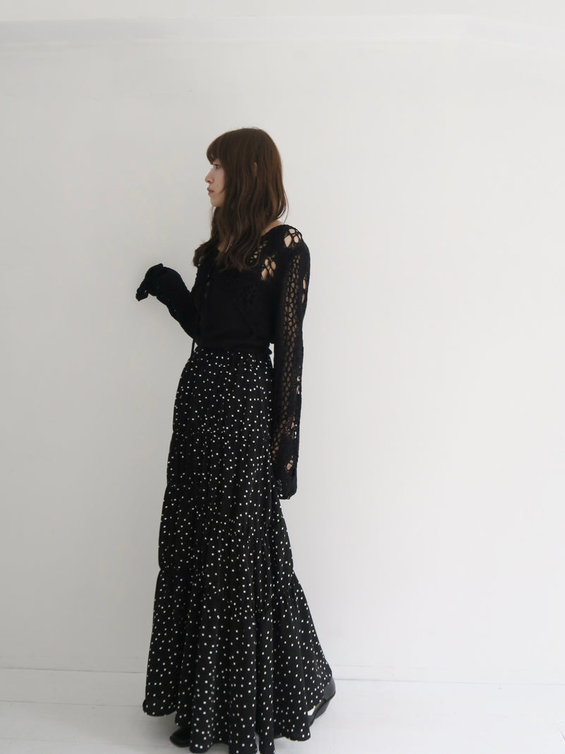 dot washer shirring skirt