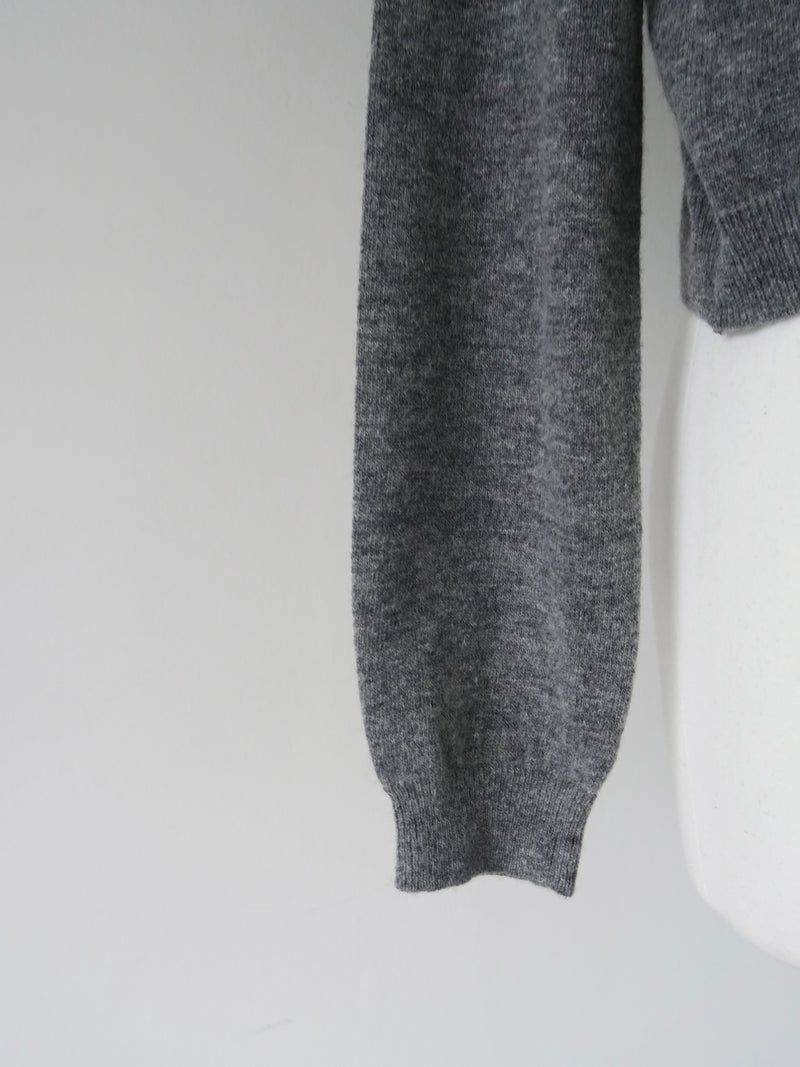 wool crew neck cardigan