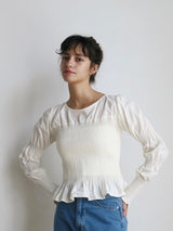 【阪急うめだ本店 POP UP】 onion gather design blouse（ivory）