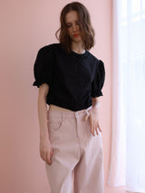 soft puff frill blouse