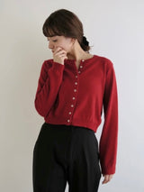 wool crew neck cardigan