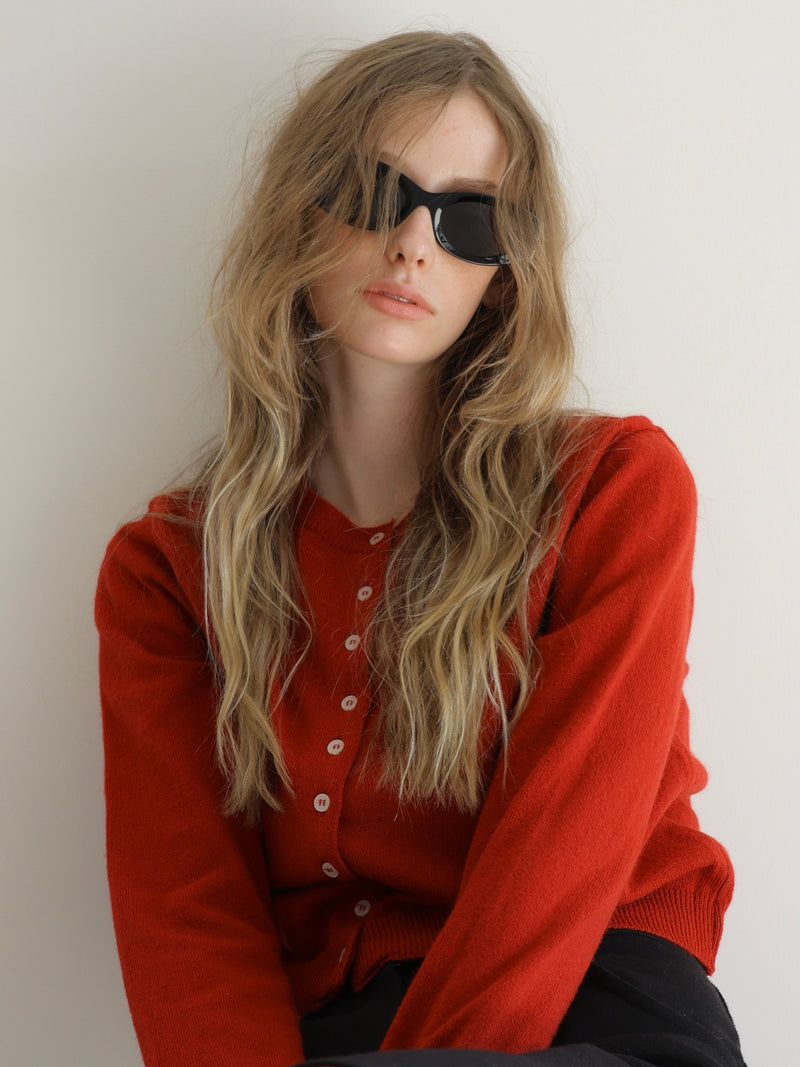 wool crew neck cardigan