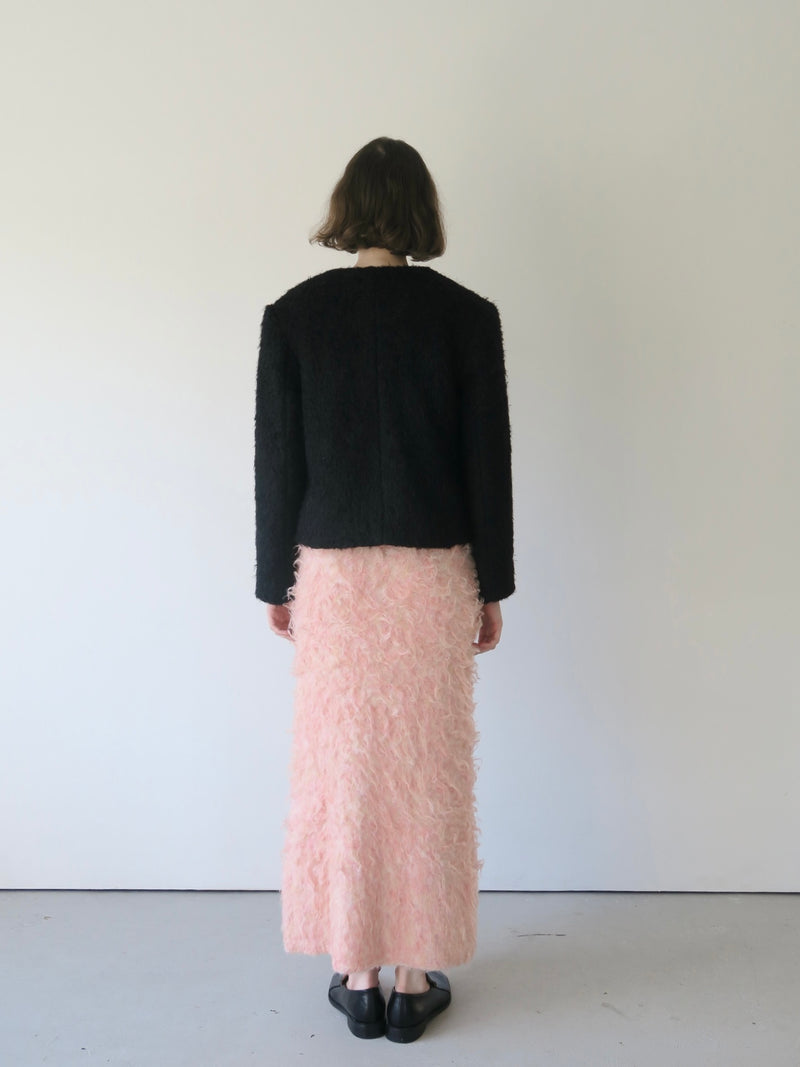 shaggy knit long skirt