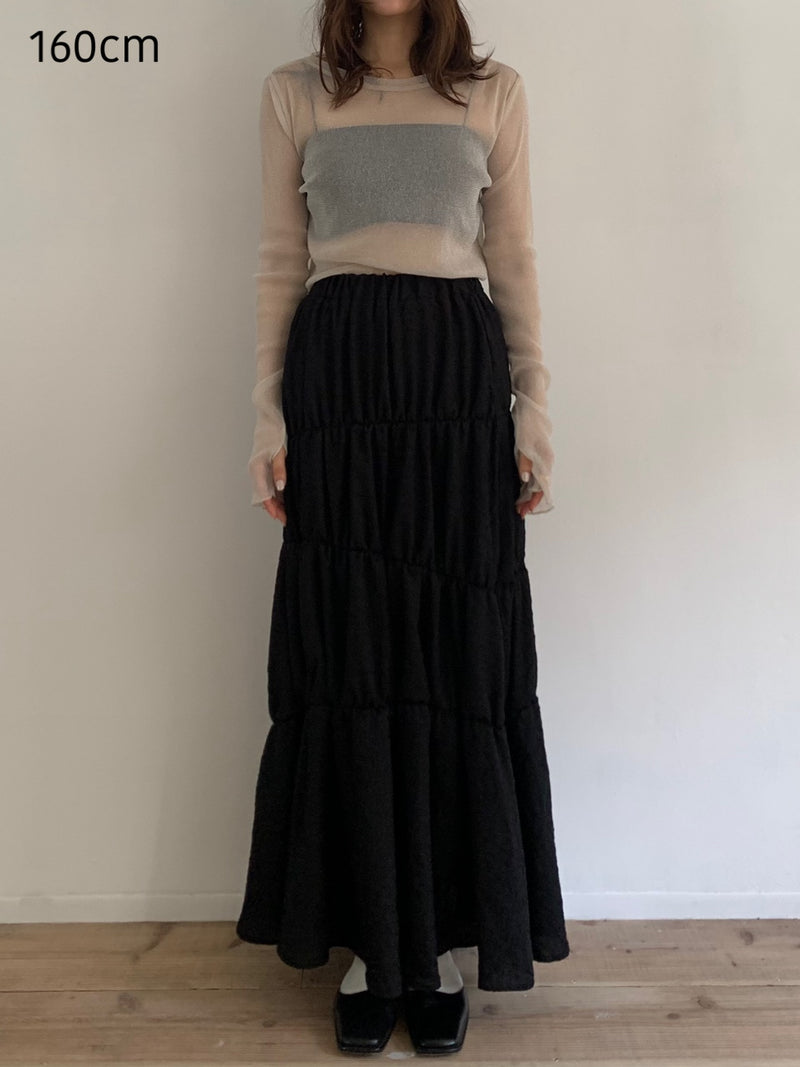 washer shirring skirt（black）