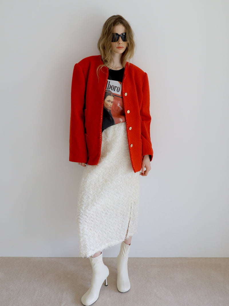 WOOL OVERSIZED TWEED JACKET