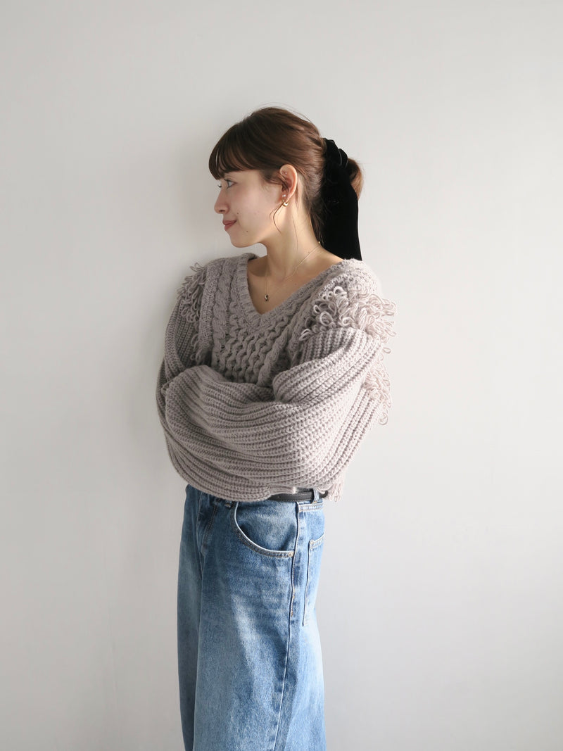 fringe cropped knit