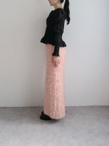 shaggy knit long skirt