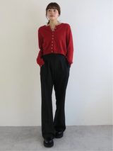 wool crew neck cardigan