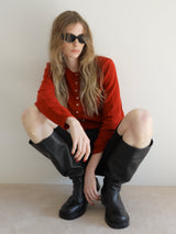 straight biker pants