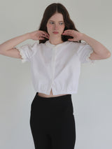 soft puff frill blouse