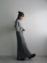 shaggy knit long skirt