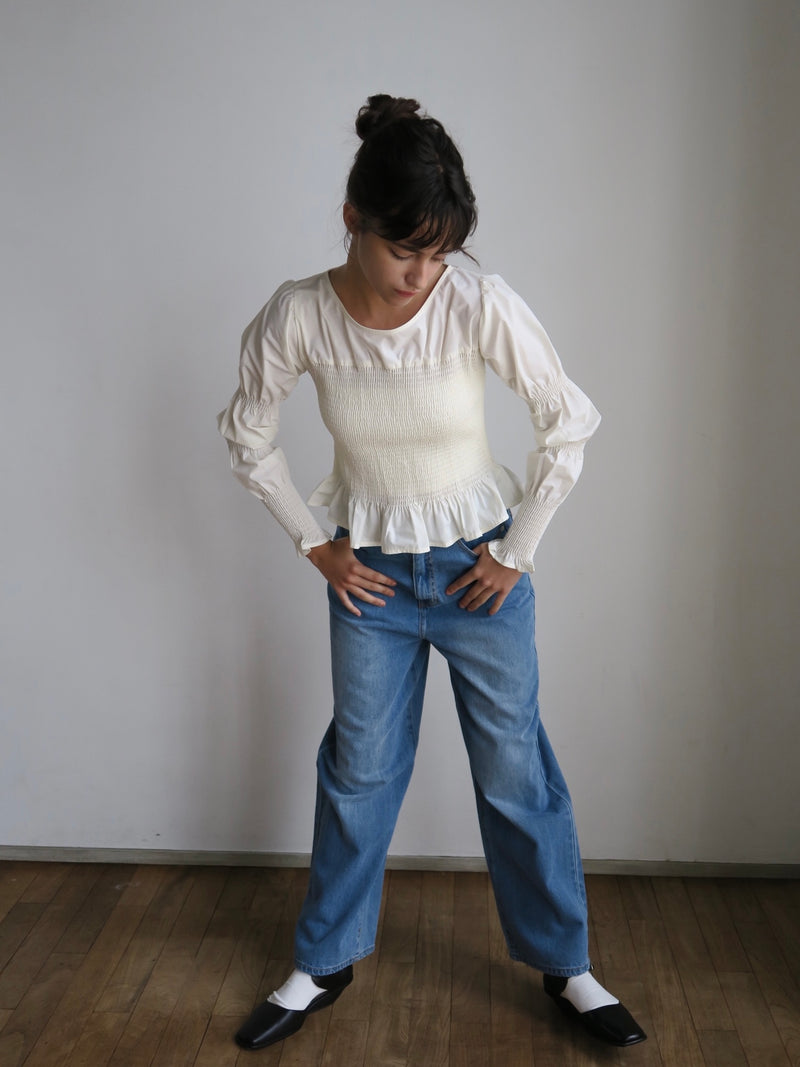 【阪急うめだ本店 POP UP】 onion gather design blouse（ivory）