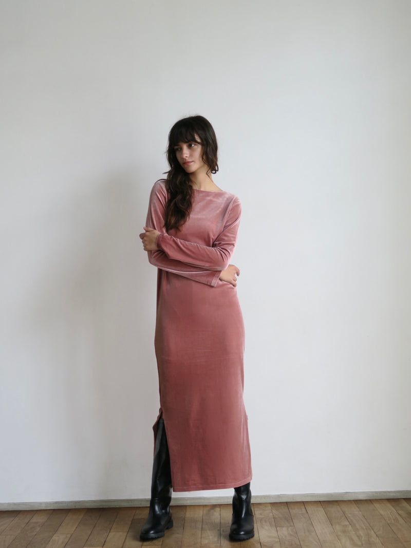 【阪急うめだ本店 POP UP】 back ribbon velour dress