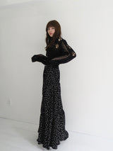 dot washer shirring skirt