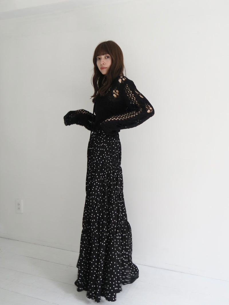 dot washer shirring skirt