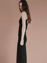 BACK OPEN RIB CAMI DRESS
