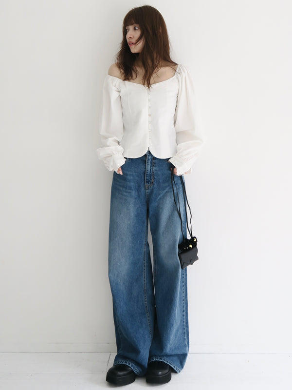 wide flare denim
