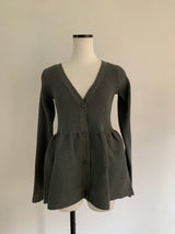 rib peplum cardigan