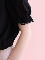 soft puff frill blouse