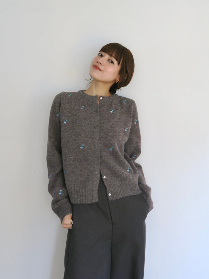 alpaca touch flower cardigan