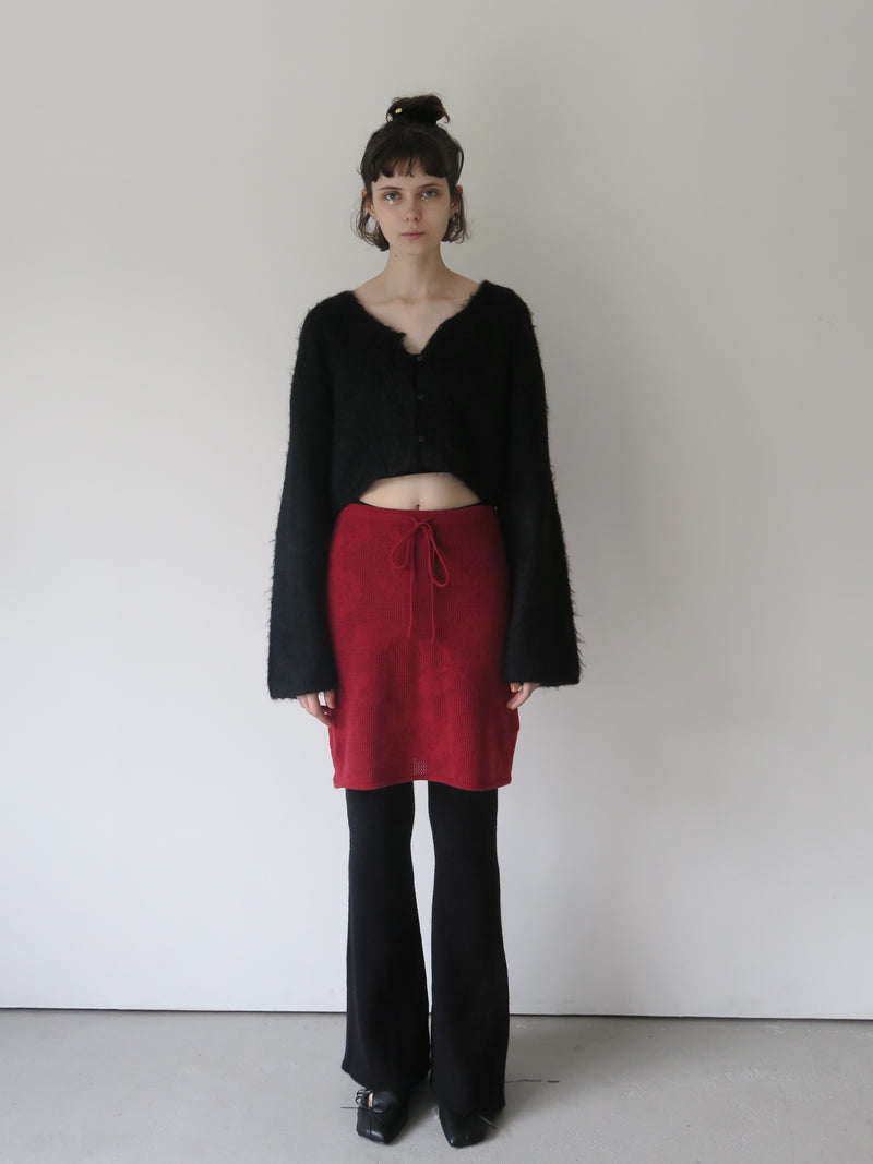 rib flare knit pants