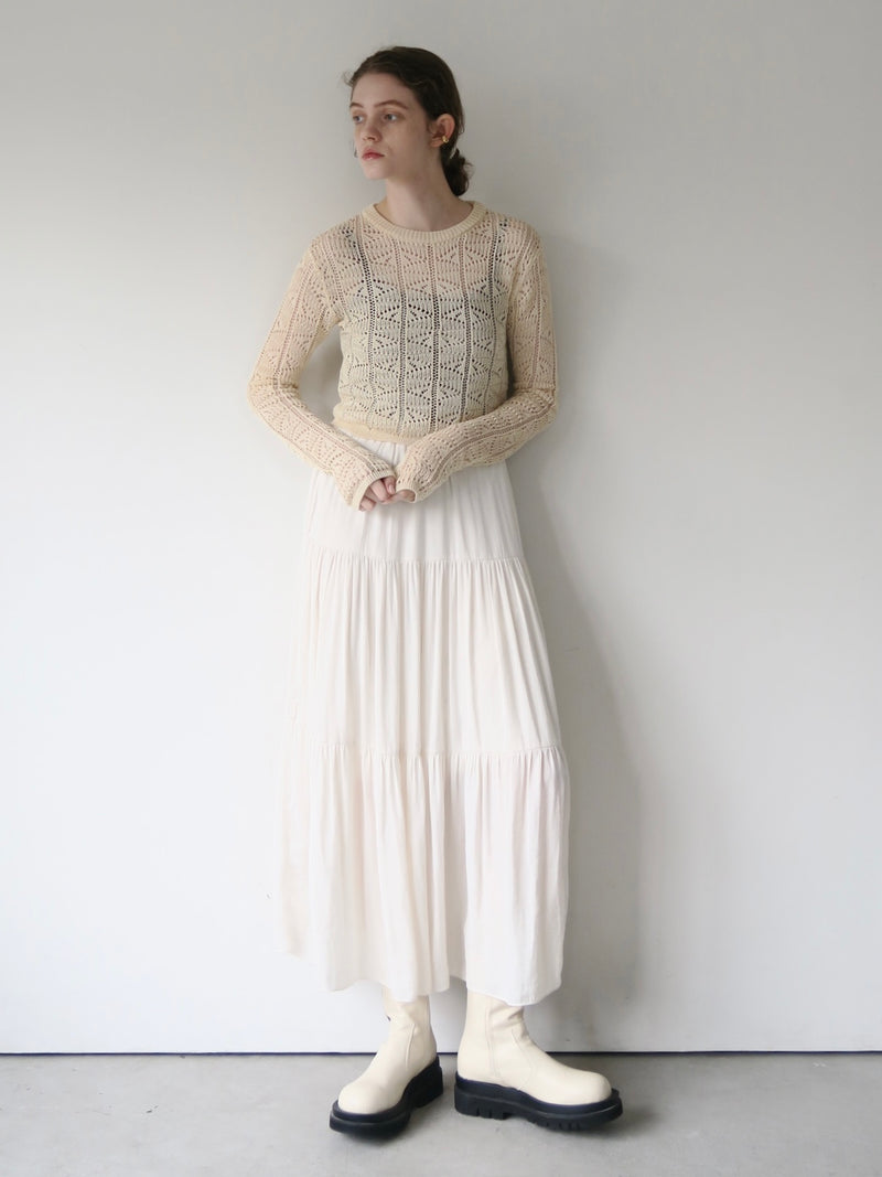 chiffon tiered long skirt