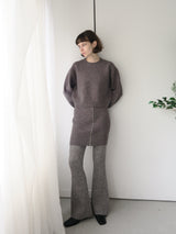 rib flare knit pants