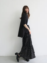 dot washer shirring skirt