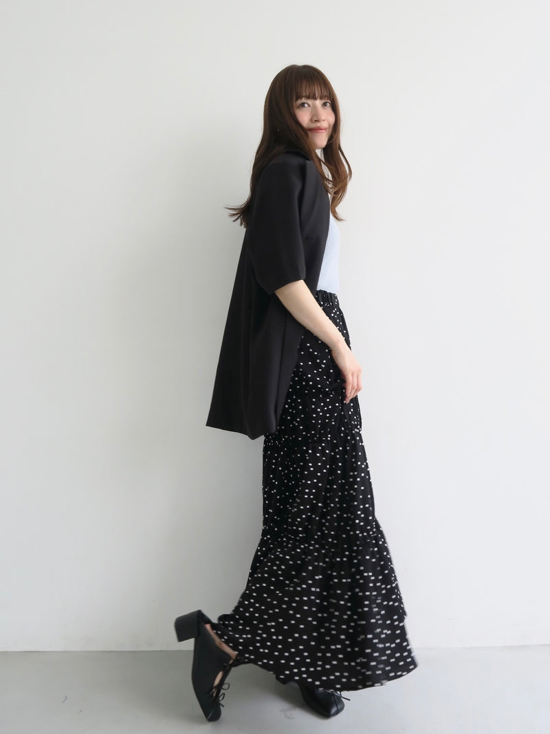dot washer shirring skirt