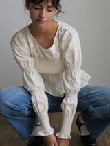 【阪急うめだ本店 POP UP】 onion gather design blouse（ivory）