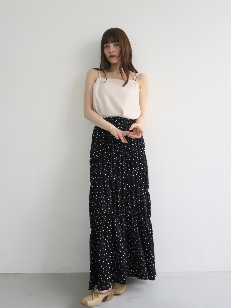 dot washer shirring skirt