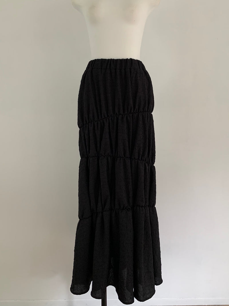 washer shirring skirt（black）