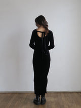 【阪急うめだ本店 POP UP】 back ribbon velour dress