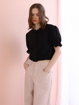 soft puff frill blouse