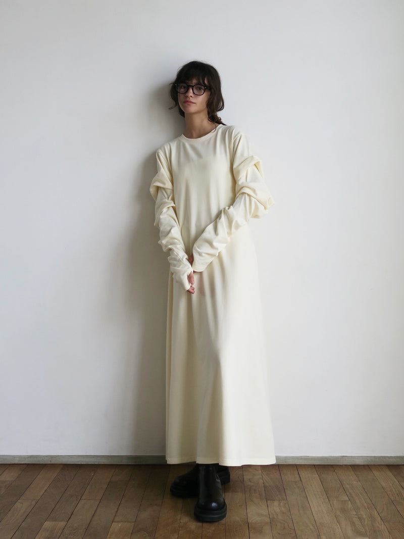 【阪急うめだ本店 POP UP】 design sleeve flare dress（ivory）