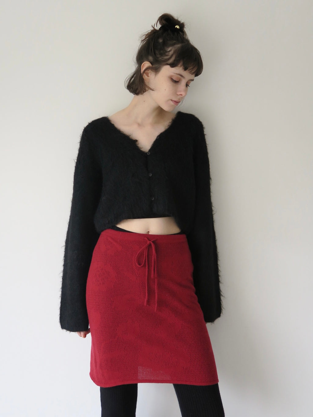 volume sleeve knit cardigan – miies miim
