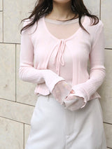 sheer ribbon cardigan