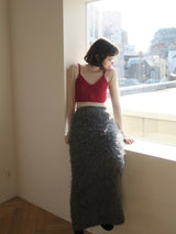 shaggy knit long skirt