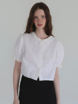 soft puff frill blouse