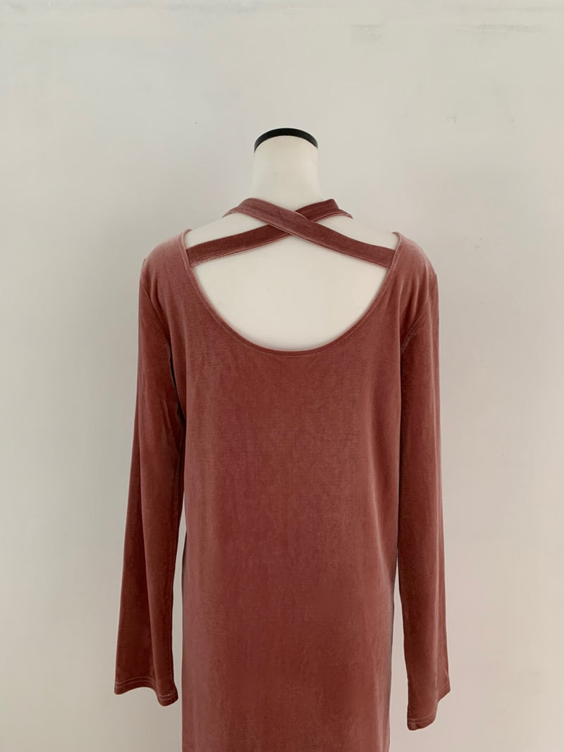 【阪急うめだ本店 POP UP】 back ribbon velour dress