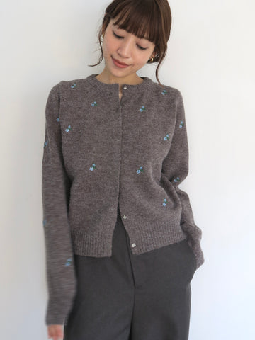 miiesmiim ALPACA TOUCH FLOWER CARDIGAN - 長袖