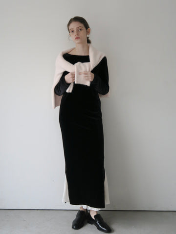 back ribbon velour dress ( black ) – miies miim