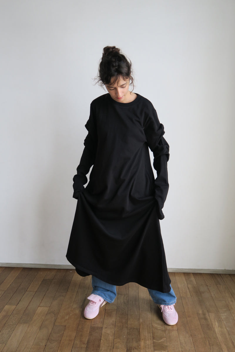 【阪急うめだ本店 POP UP】 design sleeve flare dress（black）