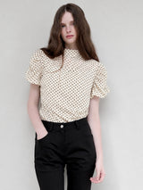 gather dot blouse